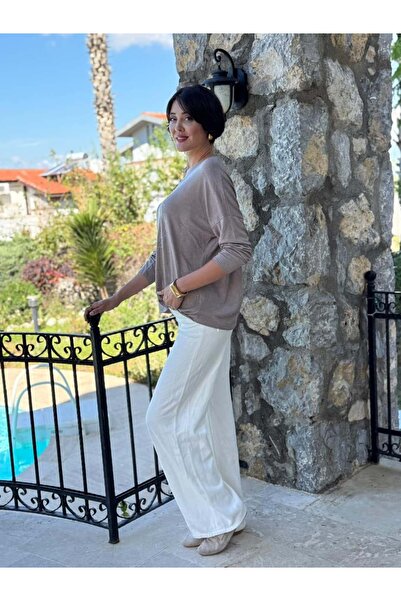 Punta Otantik LS82681 Ιταλική πλεκτή μπλούζα με στάμπα πέτρας βιζόν