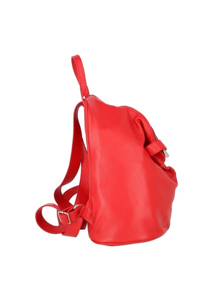 Magazinul de genti Women's backpack made of soft natural leather, model 251, Red