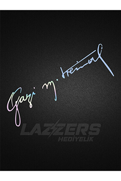 LAZZERS HEDİYELİK ملصق هولوغرام ملون بطول 25 سم لجنرال غازي مصطفى كمال - ملصق...