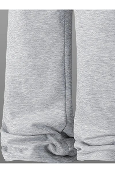 DEEP FİT KADIN GRİ RAHAT KALIP DÜZ PAÇA EŞOFMAN ALTI