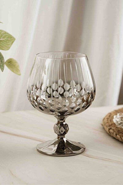 crystalhome 6-Pack Silver Drop Crystal Coffee Side 250ml