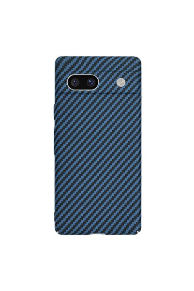 SKYDDAR INNOVATION Θήκη για Google Pixel 7a, υφή άνθρακα, Carbonite FiberShell, σετ αυτοκόλλητων, κυανό