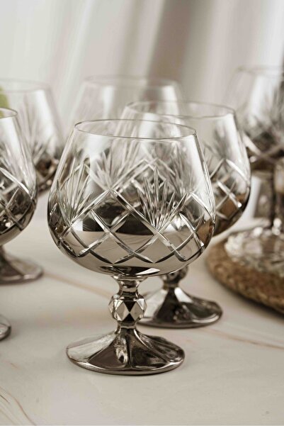 crystalhome 6-Pack Silver Pineapple Crystal Coffee Side Dish 250ml