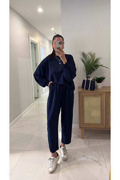 BİRCANÇİL Marla Синій довгий штани Модальний комплект