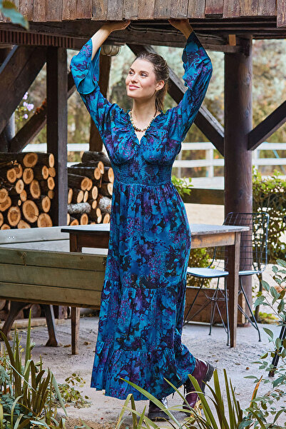 Los banditos Χειμερινό φόρεμα ισπανικού στυλ με ελαστικό λαιμό