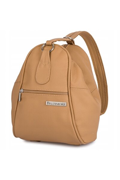 Beltimore Women's 2-in-1 Backpack, Grey, 29x20.5x8cm, Made of Leather