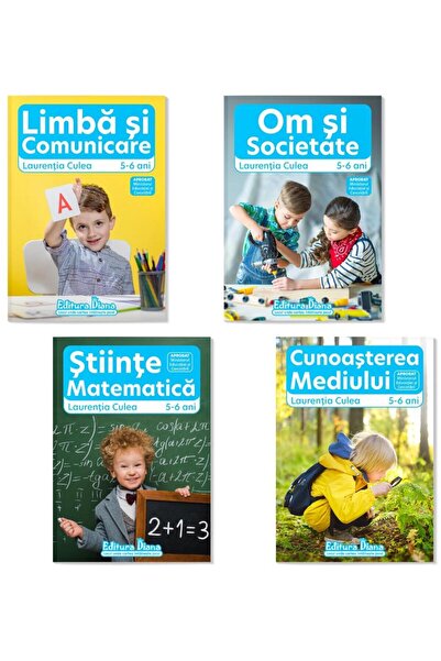 Editura Diana Set patru carti, A4, grupa mare 5-6 ani: 1. Domeni