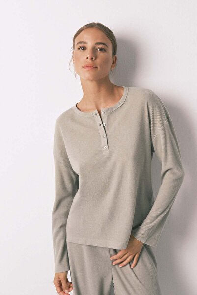 Women'secret Long green waffle texture pajamas