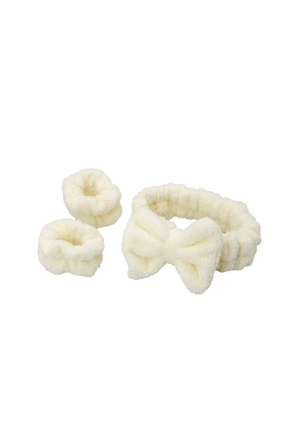 GA Gleam Atelier Plush Wristband + Makeup / Spa / Hair Care Band Set