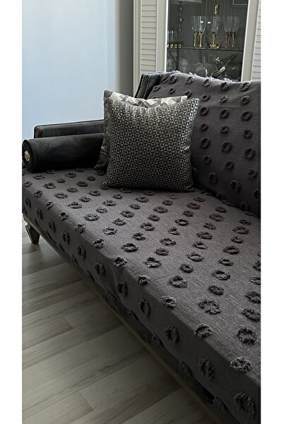 lusso stile Pompon Sofa Cover Anthracite180 X 240