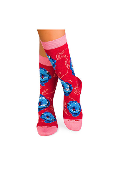 Pirin Hill Bamboo socks FINE BAMBOO Flowers RED