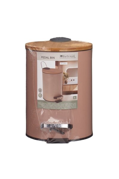 Bathroom Solutions Trash can, with pedal, capacity 3l, powder pink color, 17x24 cm