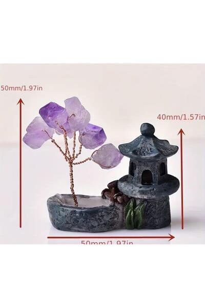 Miamantra تمثال شجرة وقبة صغيرة من الأميثيست حسب فنغ شوي