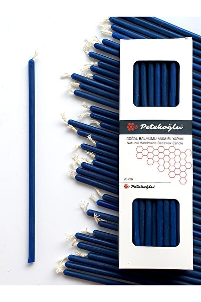 Petekoğlu 40’lı Mavi Dilek Mumları | El Yapımı, Doğal Balmumu, 20cm x 6mm, Doğum Günü & Parti Ritüel