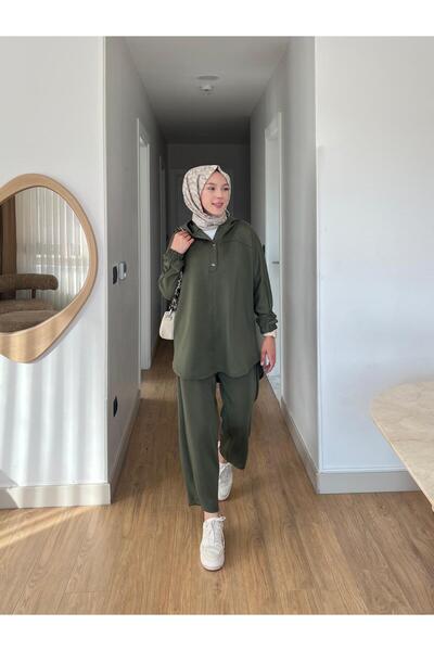 Mihran Butik Γυναικείο Τεσσάρτο Σετ Μονόχρωμο Μονόχρωμο Σετ με Λεπτομέρεια με Κουμπωτά Κλειδαριά Lena Modal