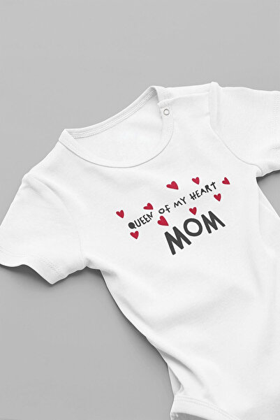 EYDUBABY بدلة أطفال مطبوعة من القطن بنسبة 100% بطبعة Queen Of My Heart Mom Mom