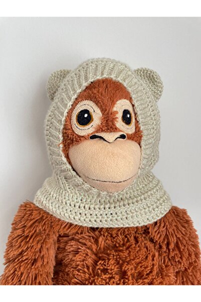 The Cloudish Shop Bebek Çocuk El Örgüsü Örme Boyunluklu Bere Balaklava Bej kr...