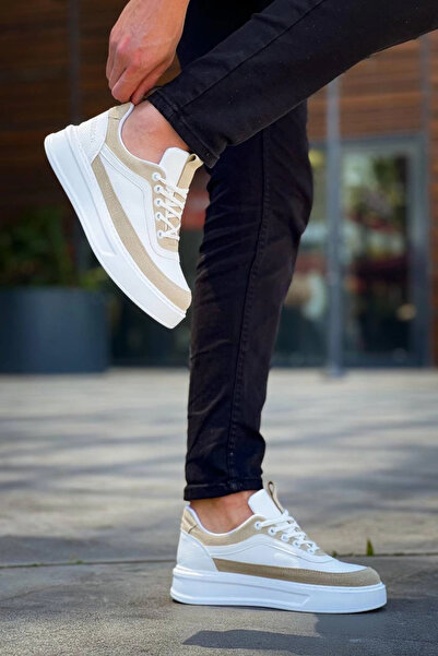 Zerenyus ZRN-006 Premium μπεζ σουέντ ψηλή σόλα με κορδόνια casual ανδρικά αθλητικά παπούτσια