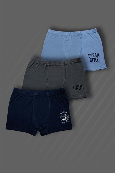 GRI MOR TEKSTIL BOXER BĂRBAȚI BĂRBAȚI CU IMPRIMARE URBANĂ, 3 BUC