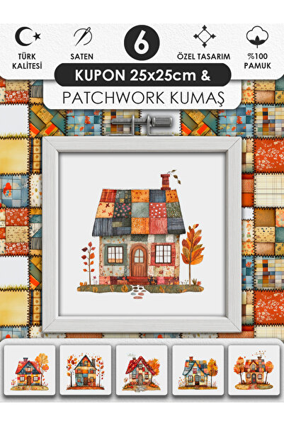 FabricMarket Patchwork Kumaş Seti – Dikiş ve Hobi İçin %100 Pamuk Desenli Kumaş Kuponları