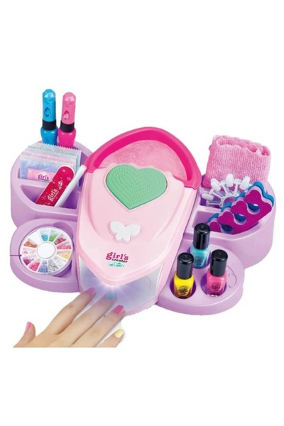 Toy Toy Toy Set de manichiura Super Spa Nail Studio pentru fete, cu lampa, lacuri de unghii in 3 culori, pila si