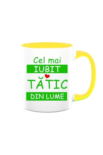 OEM Cană personalizată cu mesajul „Cel mai iubit tată din lume”, Betaprint, a...