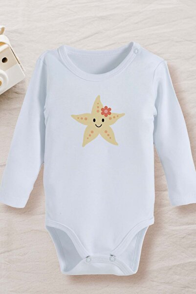 bebek perisi 100% Cotton Organic Cute Starfish Design Baby Bodysuit