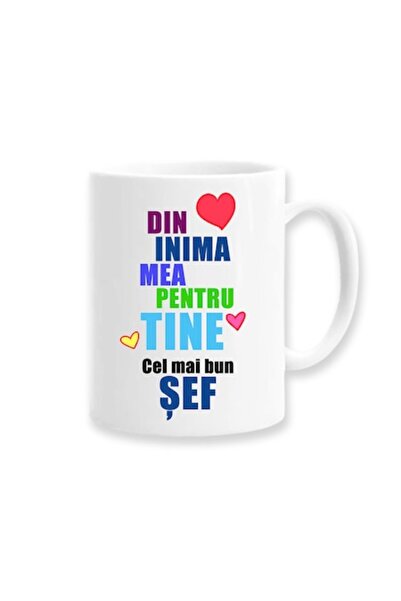 OEM Cană personalizată pentru șef cu mesajul: „Din inimă pentru tine, cel mai...