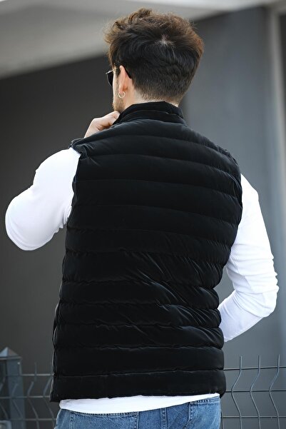 since 1990 man Manfaxy Pocketed Stand Collar Nova Shiny Fabric Men's Puffer Vest