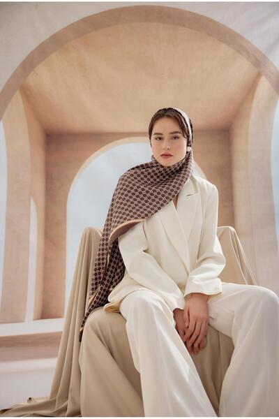 Yaqa KAHVE DAMA İPEK ŞAL