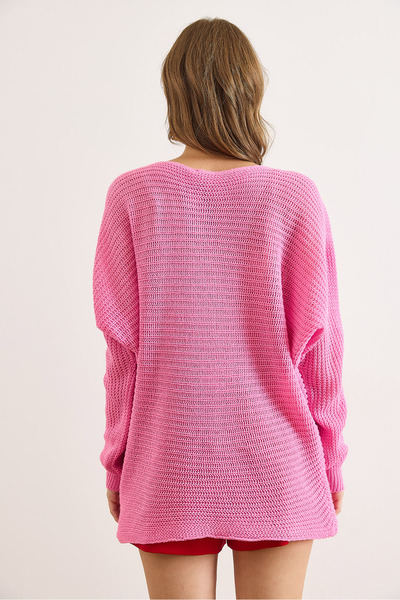 Olalook Kadın Fuşya Selanik Salaş Triko Kazak KZK-19000051