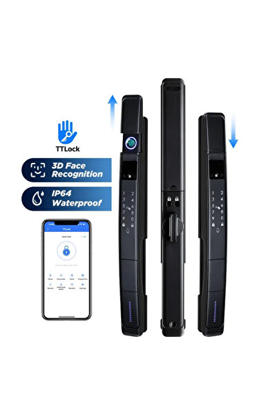 OEM Smart cylinder lock, silver, for doors 50-100 mm — TTLock app with fingerprint, code, card