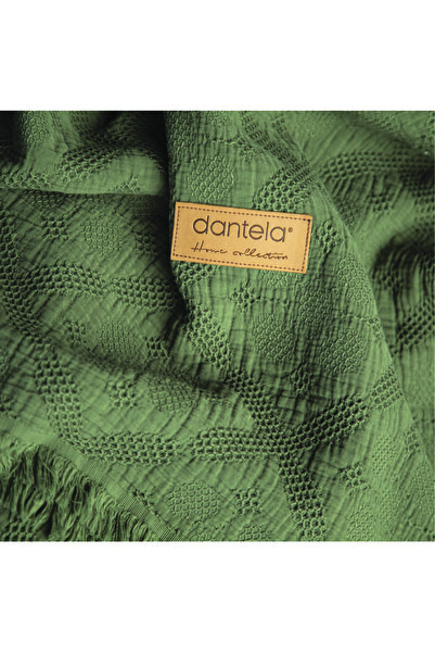 Dantela Lucca Corded Pattern Bedspread - Khaki