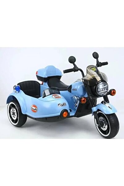 Toy Toy Toy Electric Motorcycle for Children with Sidecar, Remote Control, 2 Seats, Light Blue