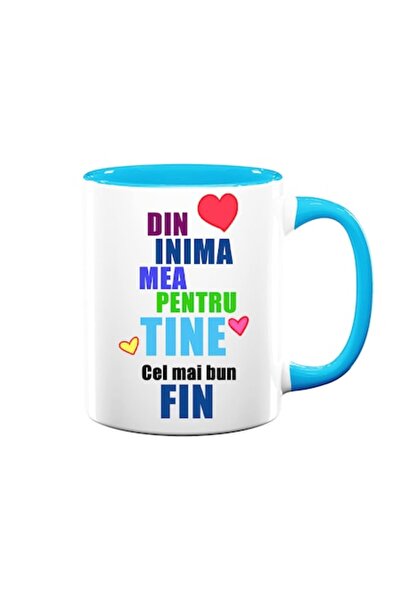OEM Cană personalizată pentru Fin cu mesajul „Din inimă pentru tine, cel mai bun fin”, Model Multicolor, Betap