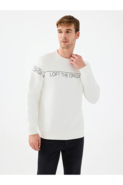 Loft Ανδρικό φούτερ Regular Fit Λευκό Lf2041075