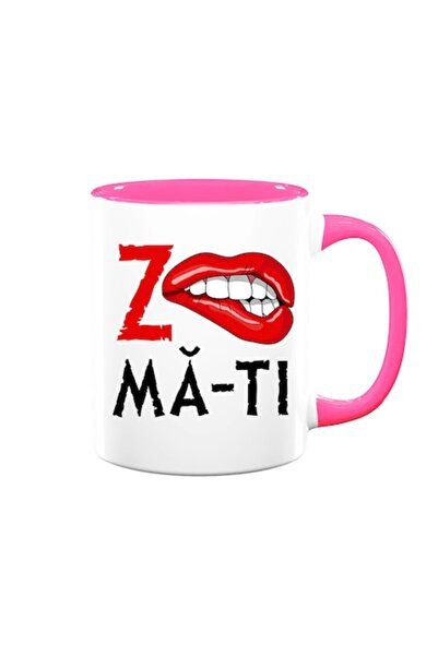 OEM Cană personalizată cu mesaj: „zgura”, Betaprint, albă cu interior roz, 33...