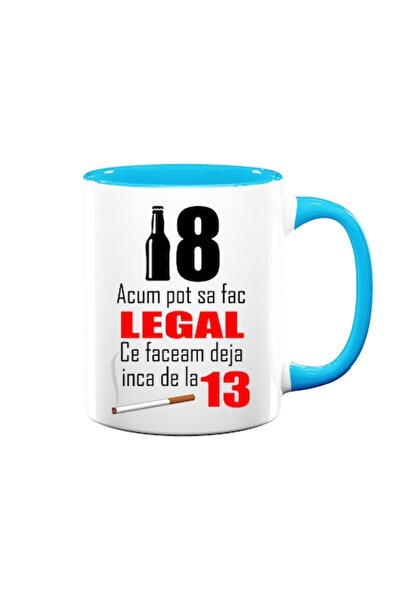 OEM Cană personalizată pentru majorat cu mesajul: „Acum pot face legal ceea ce fac de la 13 ani”