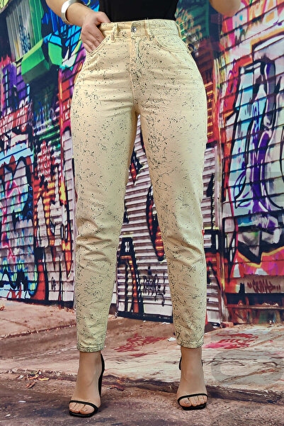 WildFashion Blugi drepti cu talie inalta din denim F925-9