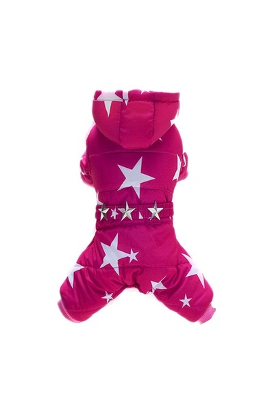 fara marca Geaca pentru catei roz stelute L 32cm lungime