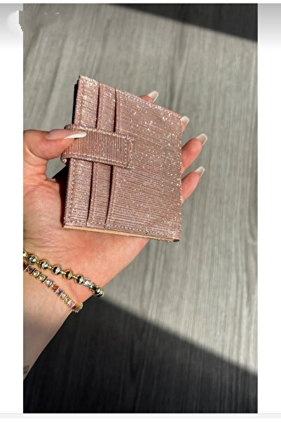 ALMİSH Simli Pembe Parlak Kartlık Cüzdan