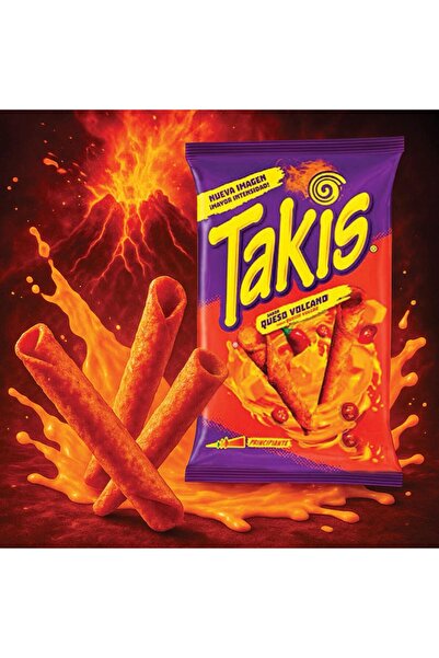 Takis ( Volcano ) Peynir & Acı Biber Aromalı Mısır Cipsi 90 G