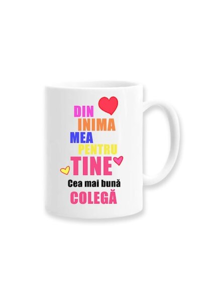 OEM Cană personalizată pentru coleg cu mesajul: „Din inimă pentru tine, cel m...