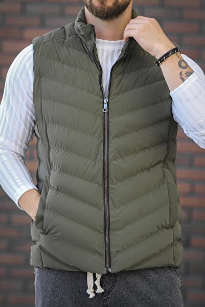 since 1990 man Manfaxy Pocketed Stand Collar Nova Shiny Fabric Men's Puffer Vest