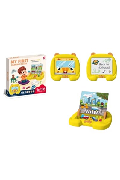 Toy Toy Toy Tablă față-verso pentru copii cu marker și tablă magnetică cu num...