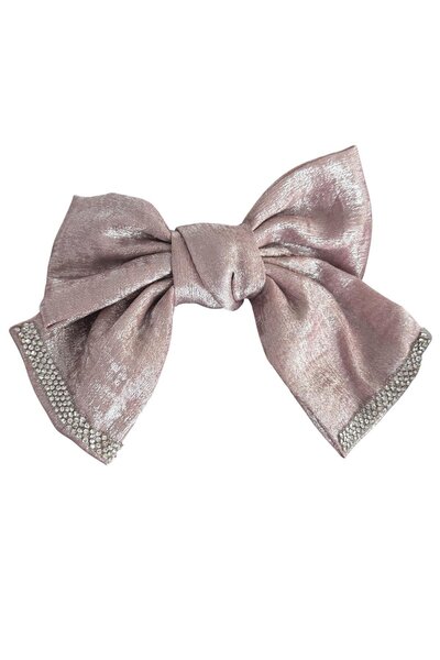 TAKIŞTIR Dried Rose Color Ribbon Figured Stone Detailed Automatic Buckle