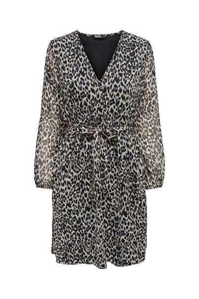 ONLY Γυναικείο casual φόρεμα καφέ ΜΟΝΟ-15236376 ONLCERA ελαφρόπετρα LEONORA