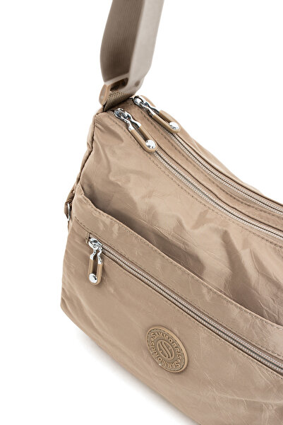 Sanmorris 4008 Women's Multi-Pocket Waterproof Crinkle Fabric Adjustable Crossbody Shoulder Bag