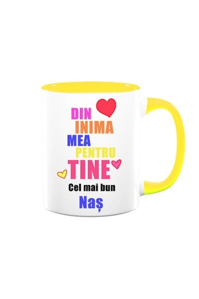 OEM Cană personalizată pentru Naș cu mesajul: „Din inimă pentru tine, cel mai...