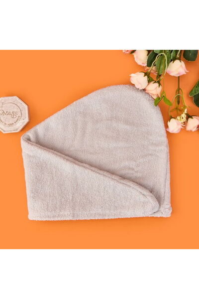 Evidea Πετσέτα μαλλιών από μαλακό βαμβάκι - Γκρι - 55x25 cm